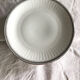 6 dessert plates with silver border in white porcelain