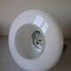 Old globe pendant light with apple green and white glass shade, 80's design 59 cm