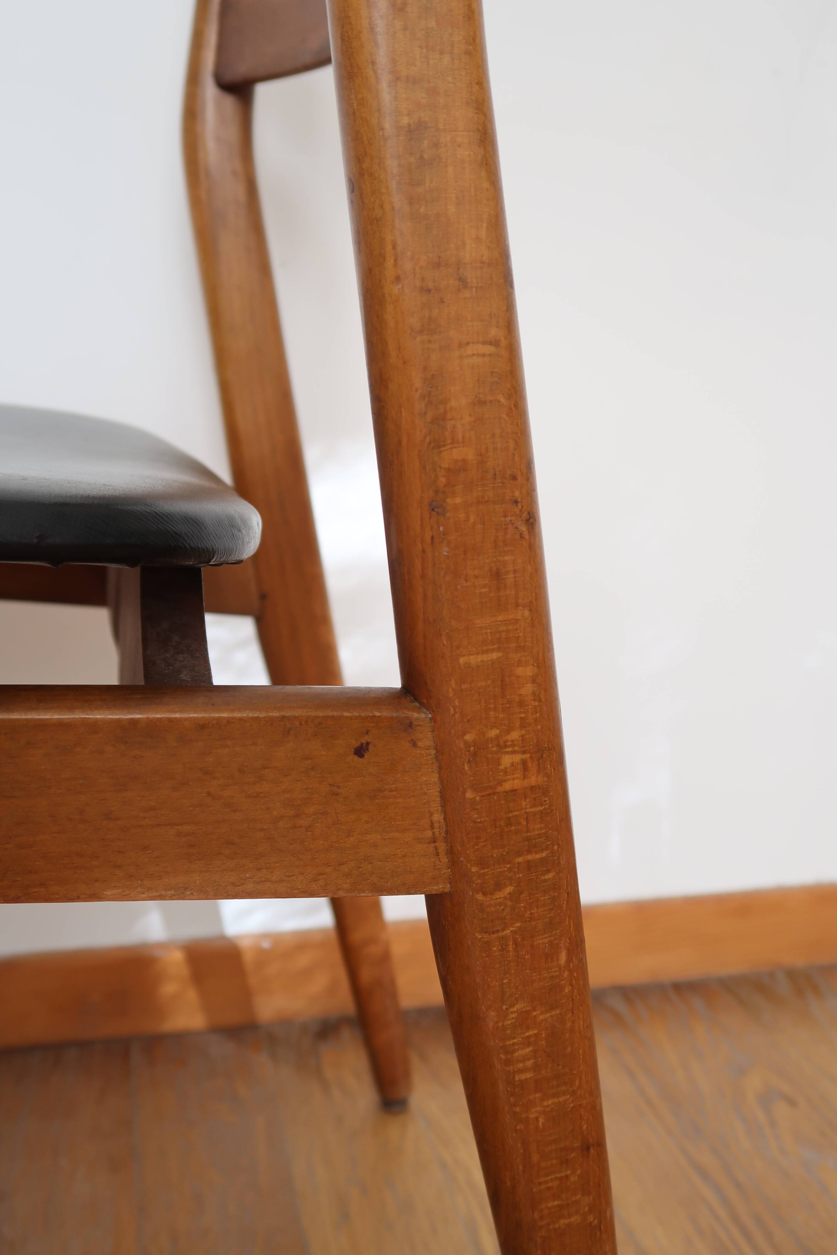 6 Scandinavian beech skai chairs