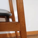 6 Scandinavian beech skai chairs