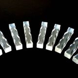 1970s 9 transparent Plexiglass knife holders
