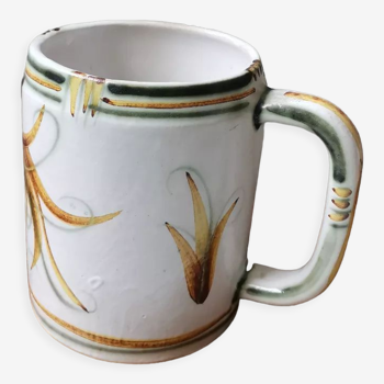 Vintage stoneware mug mug signed