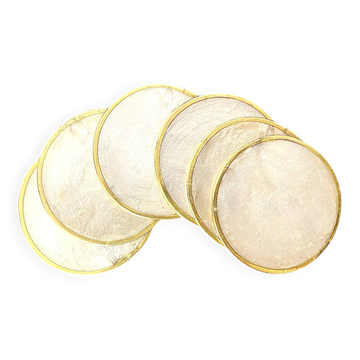 Vintage mother-of-pearl coasters, 1970s