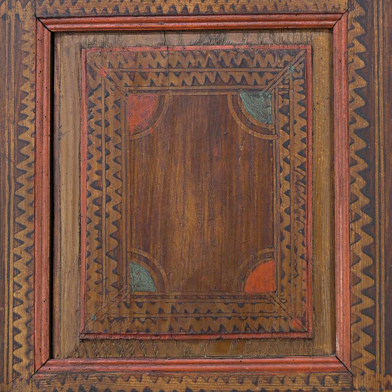 Cabinet de mariée peint d'art populaire 1816