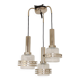 Modern pendant lamp, 1970s, metal and glass, 3xE27