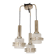 Modern pendant lamp, 1970s, metal and glass, 3xE27