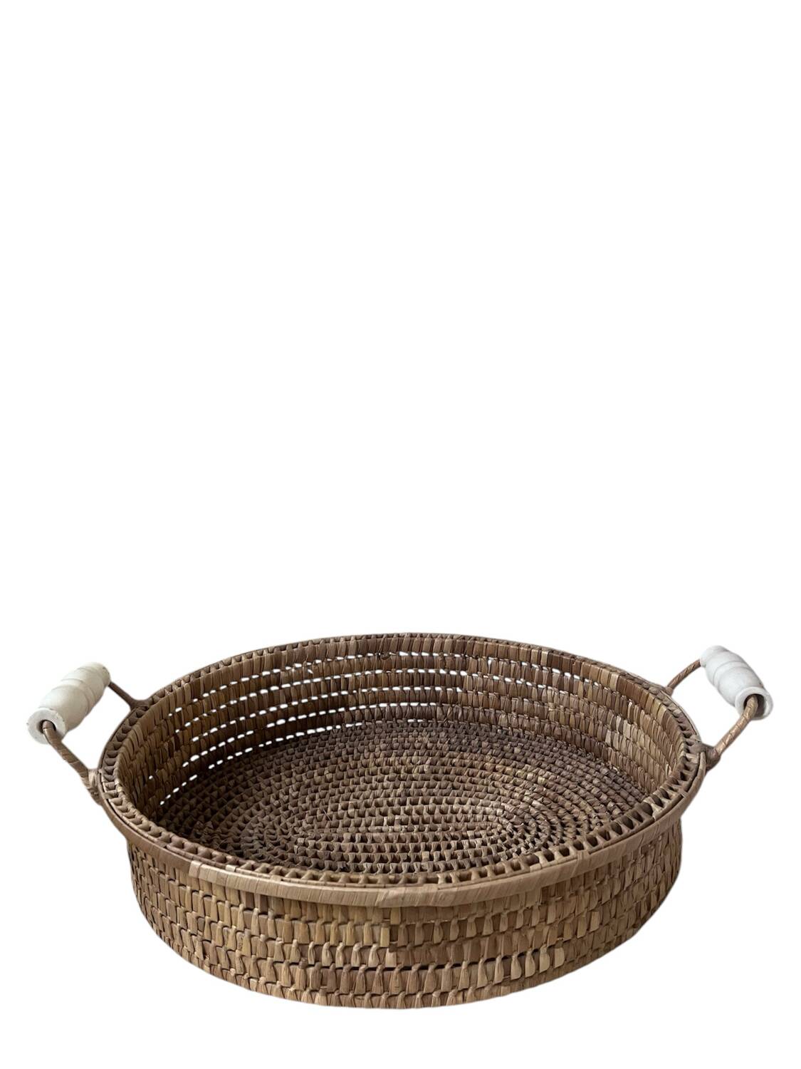 Wicker basket tray