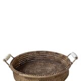 Wicker basket tray