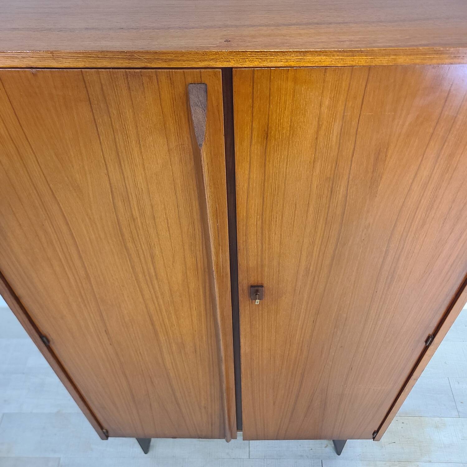Vintage 1960s Scandinavian teak bookcase cabinet