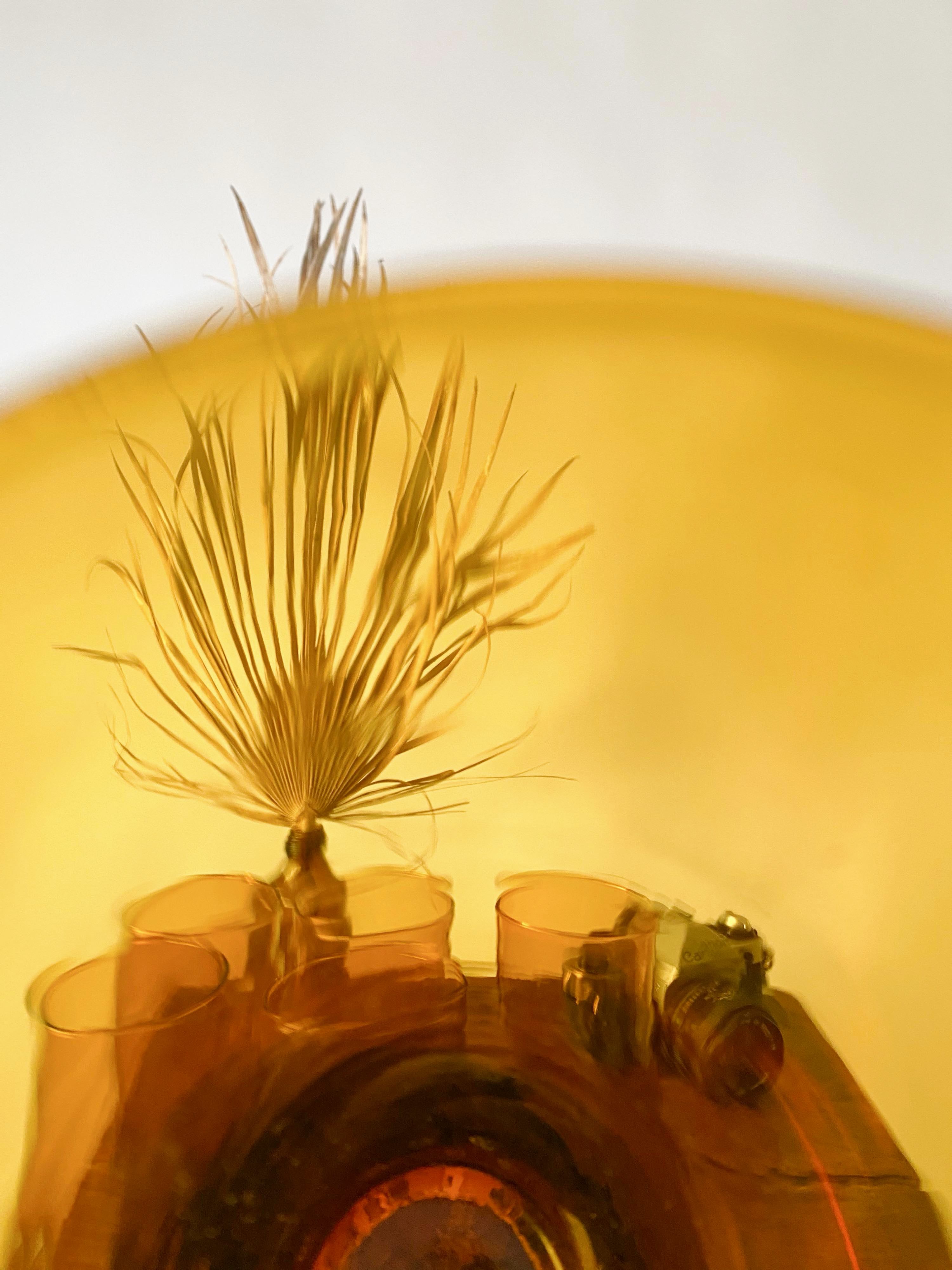 Set of 6 amber tube glasses