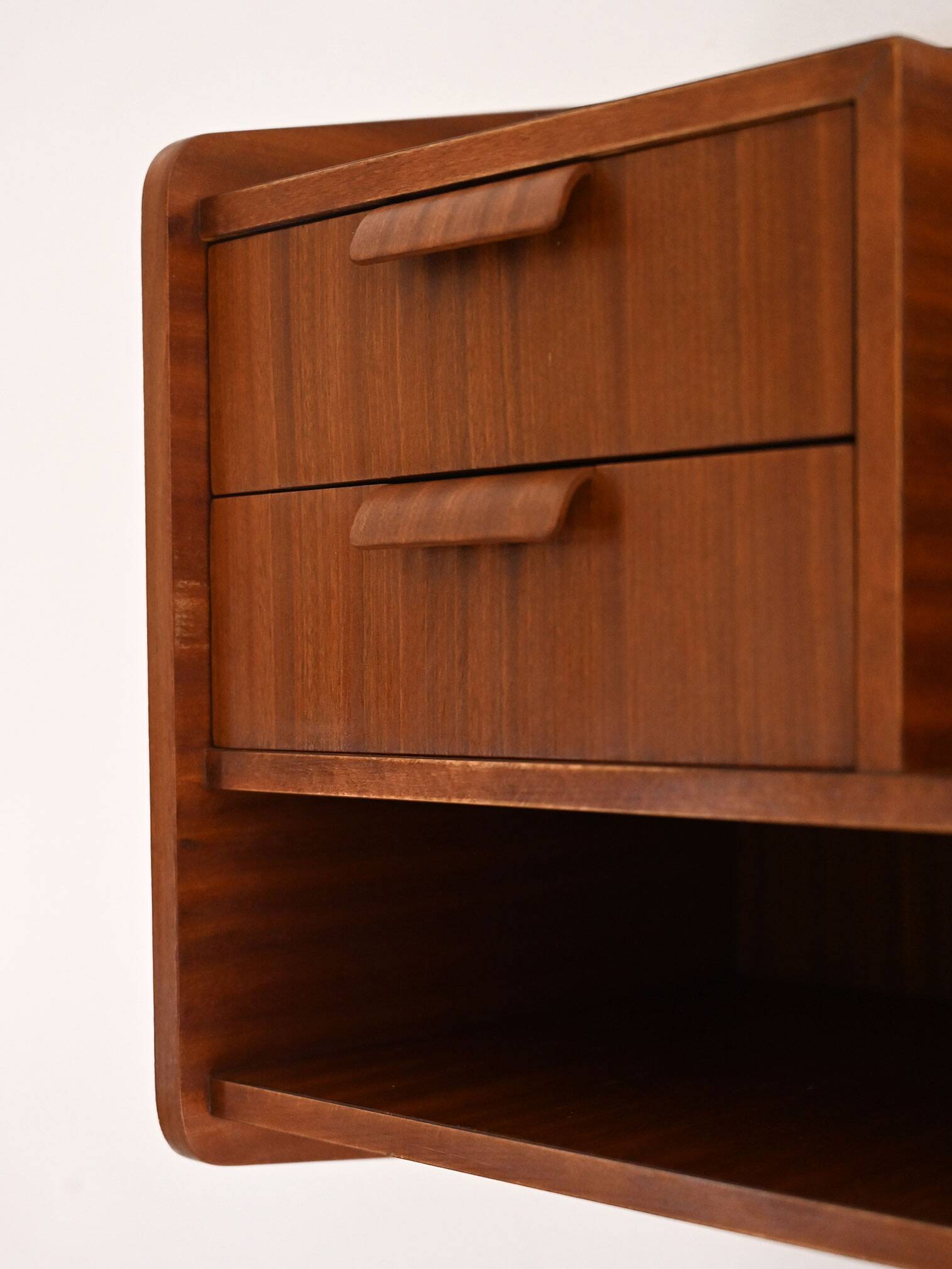 1960s Scandinavian Mahogany Floating Nightstand
