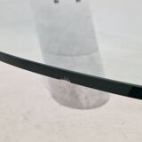 K1000 Glass & Carrara Marble Coffee Table Team Form AG, Ronald Schmitt, 1975