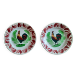 Two rooster plates