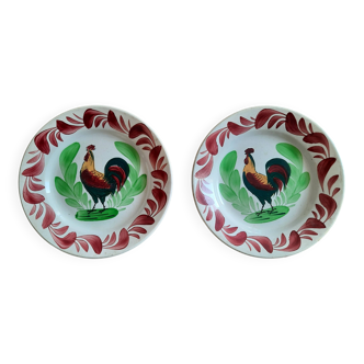 Two rooster plates