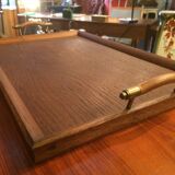 Tray vintage oak with handle