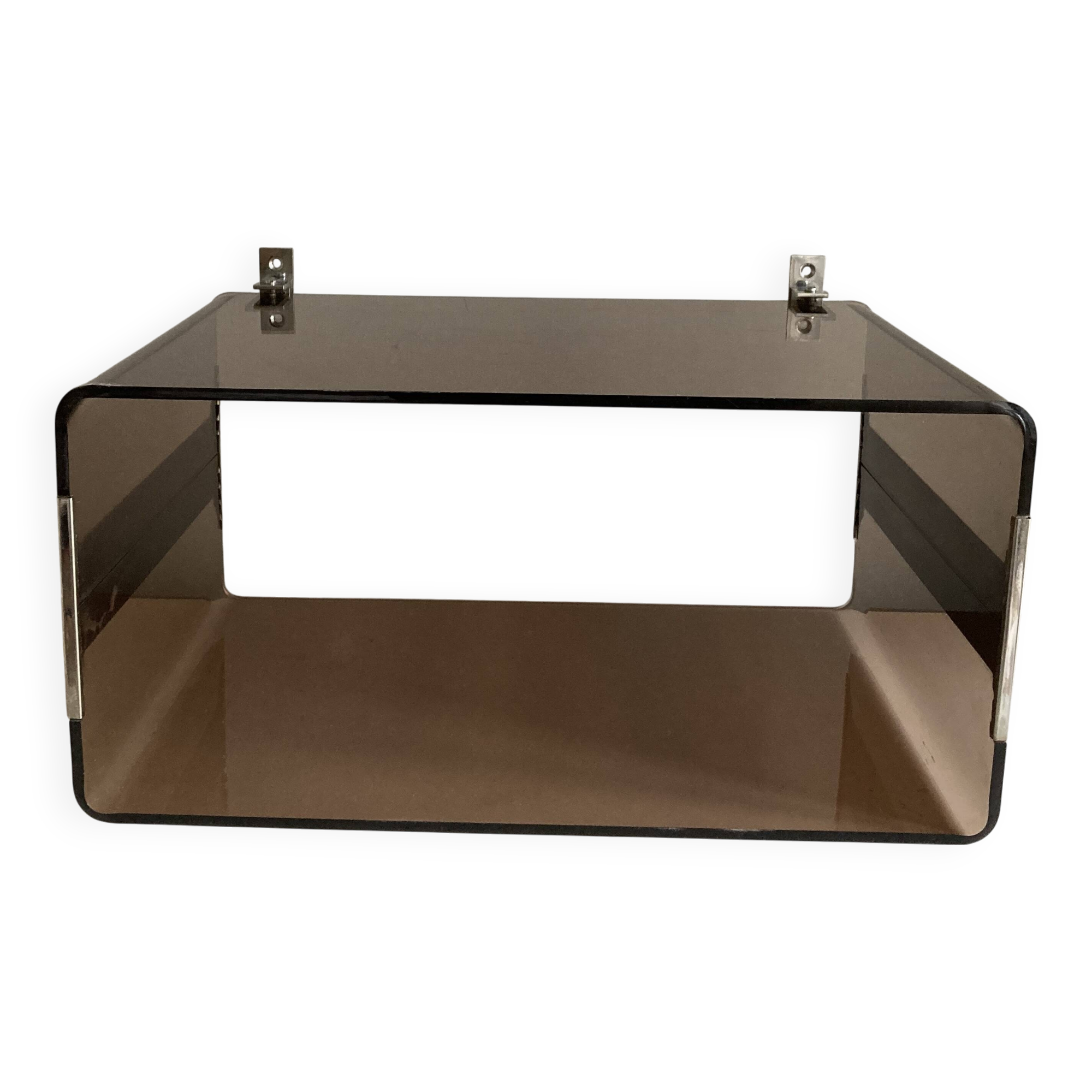 M. Dumas plexiglass and chrome shelf locker