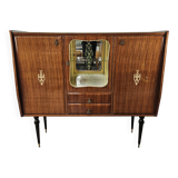 Mid-century 1960s mahogany showcase with glass top