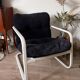 Fauteuil IKEA vintage velours et tube