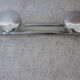 Chrome metal coat rack 2 coat hooks