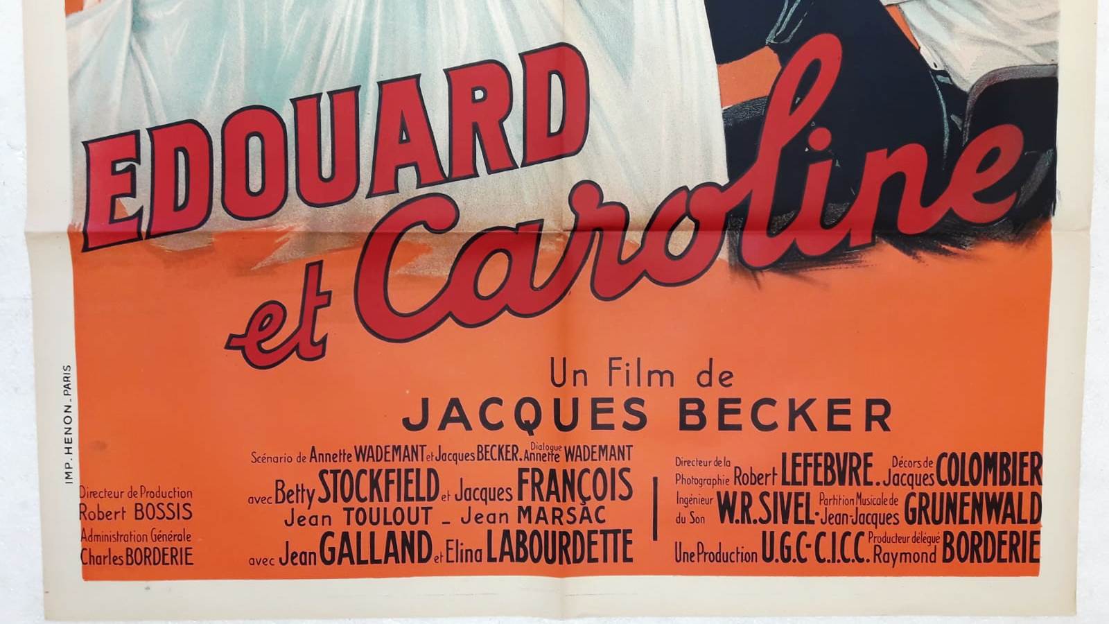 Original poster "Edouard and Caroline" 1951 Daniel Gelin