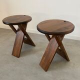 Lot 2 wooden stools