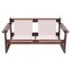 Brazilian walnut sofa and mid-century fabric