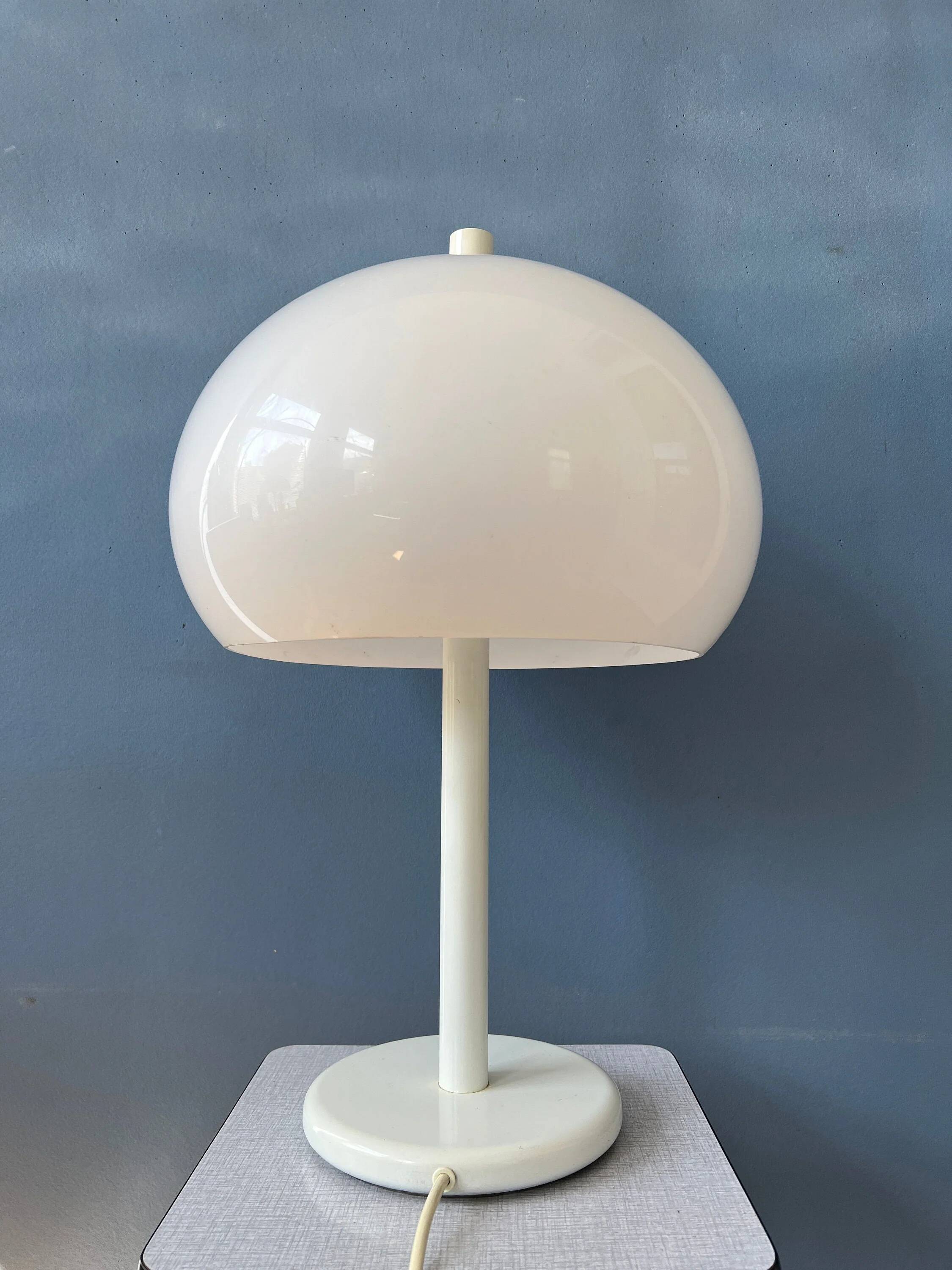 Dijkstra table lamp - vintage mushroom desk lamp - white Space Age light