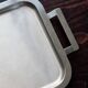 Vintage rectangular tray in shiny silver-plated metal.