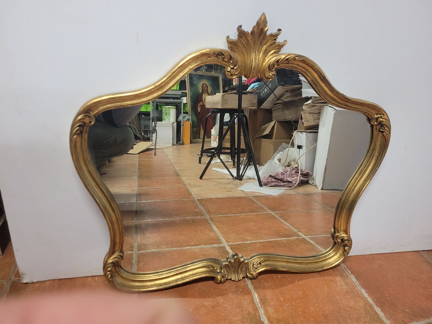 Louis XV style mirror in gilded wood, 80×69 cm