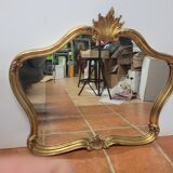 Miroir style Louis XV en bois doré, 80×69 cm