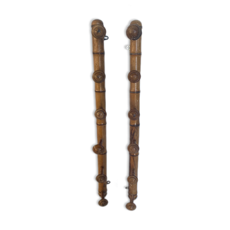 Pair of bamboo coat racks