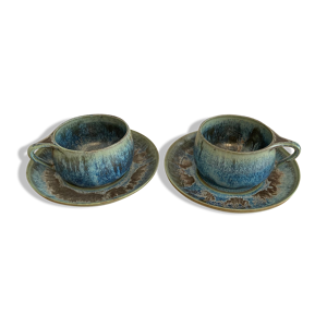 Paire tasse et sous tasse grès