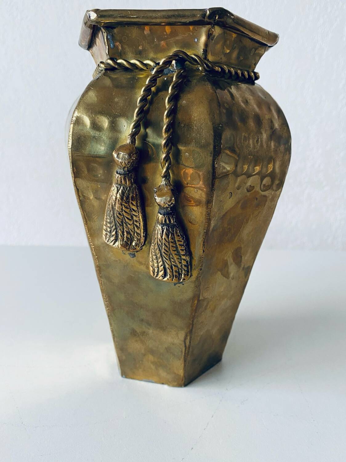 Indian hexagonal brass vase