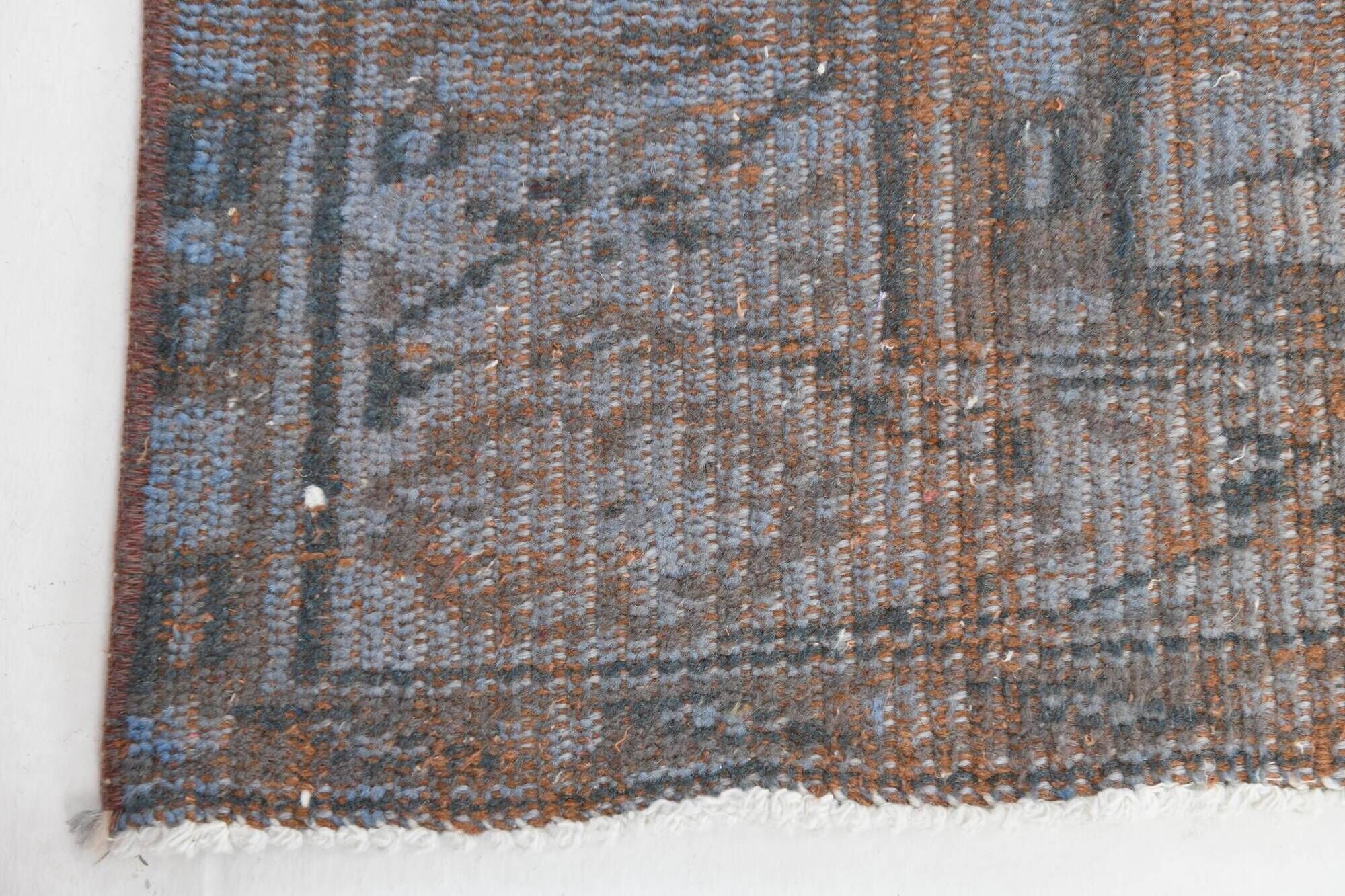 Slate Blue & Taupe Decorative Turkish Vintage Carpet Rug, 176x279 Cm