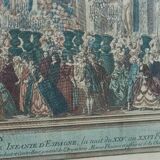 Ancienne gravure  bal des ifs Versailles encadrée