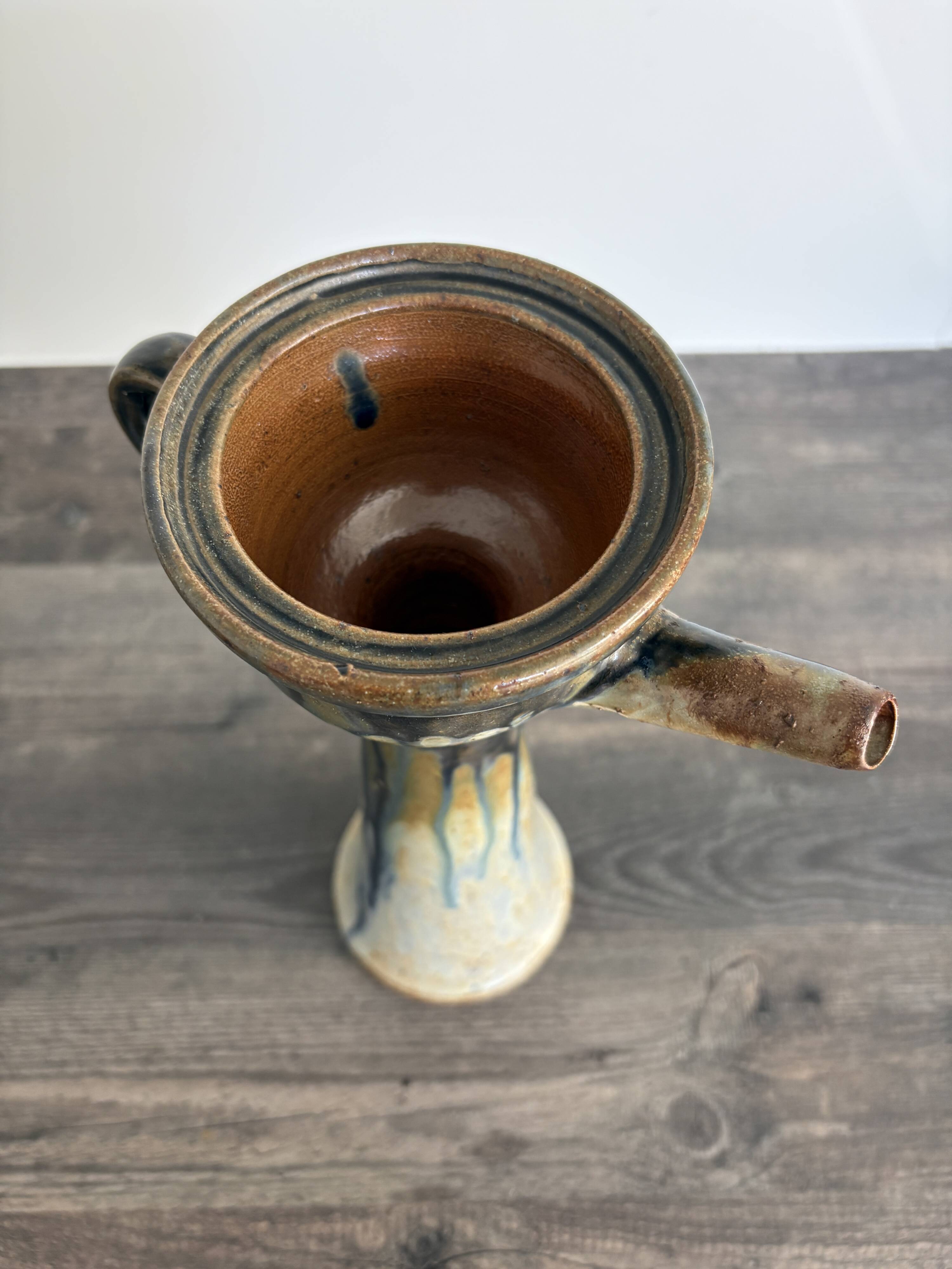 Bougeoir / Pied de lampe en céramique émaillée