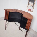 Sika Møbler vintage Bar mit 4 Barhocker aus Teak