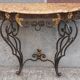 Console forged foot marble top