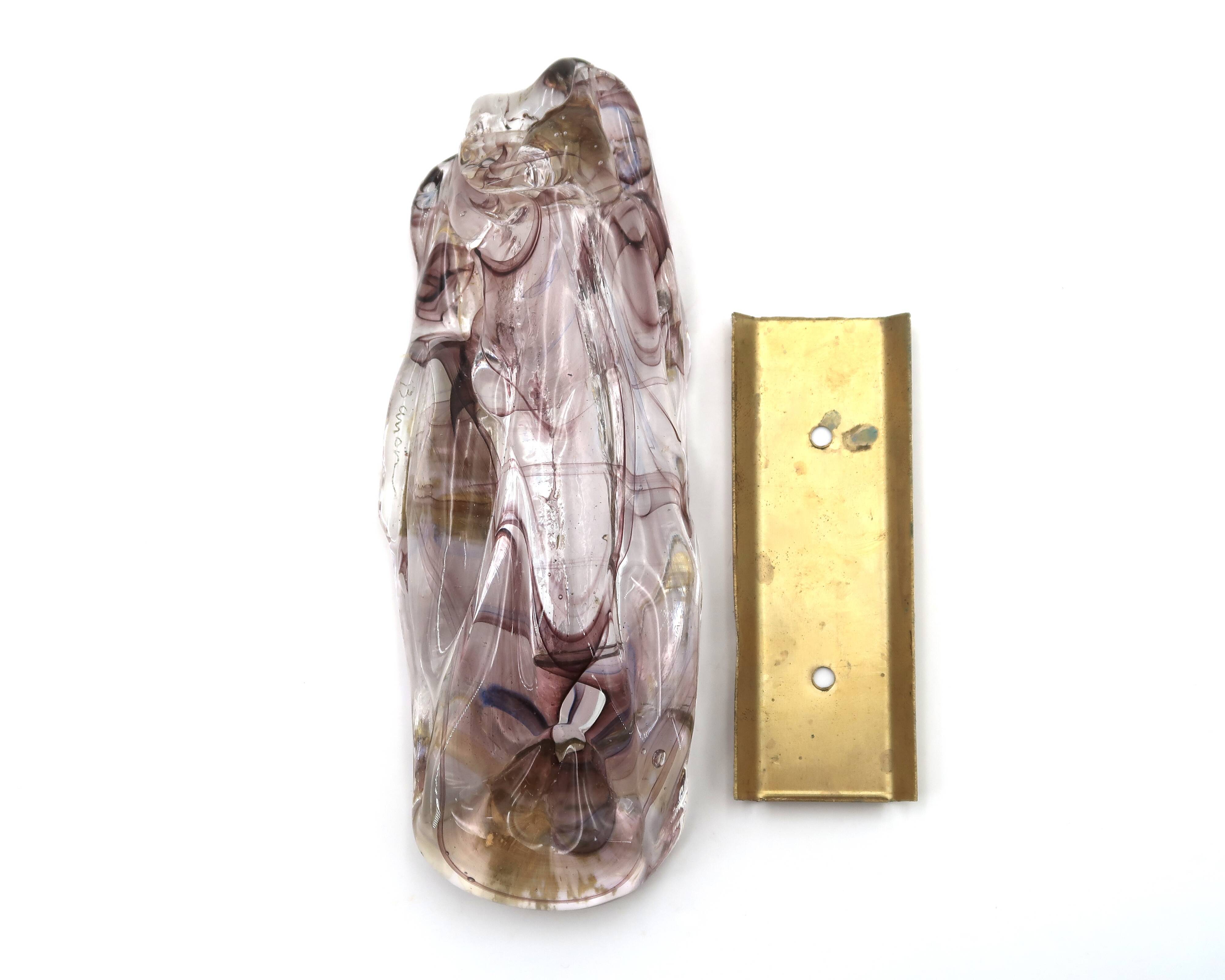 Signed artist's mezuzah in glass, 1990s