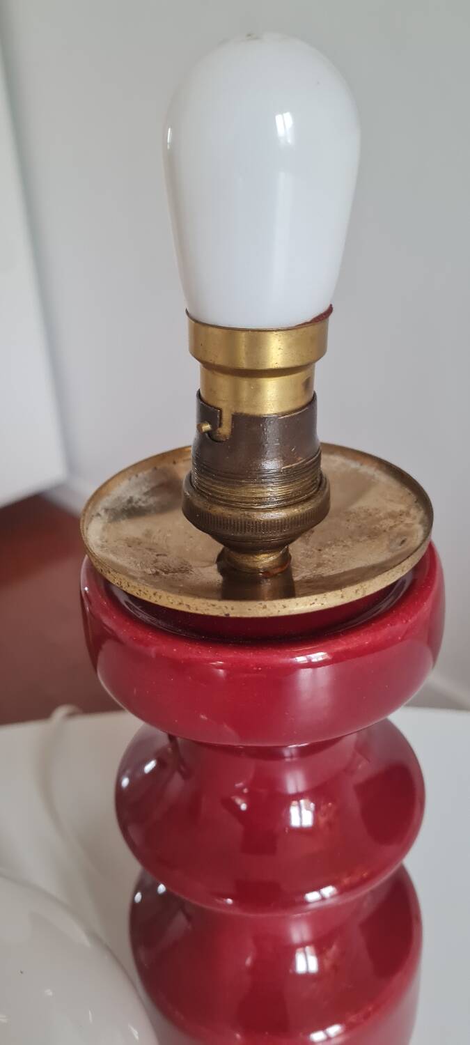 Ceramic and opaline table lamp