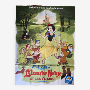Affiche cinéma "Blanche Neige et les 7 Nains" Walt Disney 120x160cm 1973