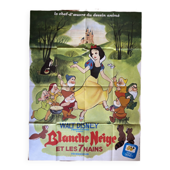 Affiche cinéma "Blanche Neige et les 7 Nains" Walt Disney 120x160cm 1973