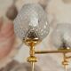 Vintage 5-light chandelier in glass and brass