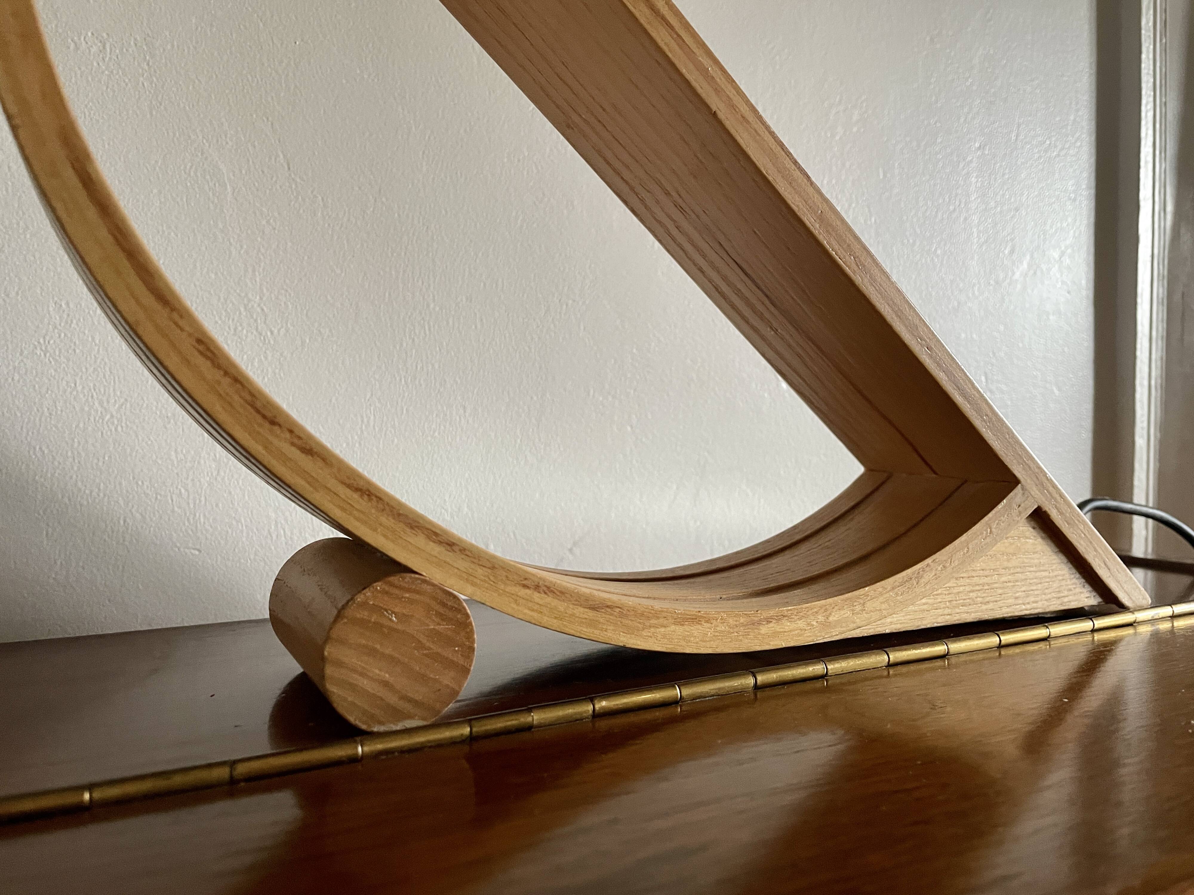 Lampe minimaliste en bois 1980