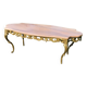 Table basse style Louis XV en marbre rose