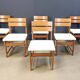 Set of 6 brutalist dining chairs, 1970s
