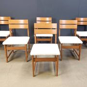 Set of 6 brutalist dining chairs, 1970s