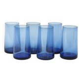 Set of 6 cobalt blue whisky glasses - glassware from Boussu
