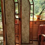 Rattan screen and vintage fabric