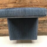 Chrome foot heated chair and vintage blue fabric, 1970